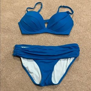 Victoria’s Secret bikini.  M bottom, 36C top.